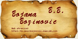 Bojana Božinović vizit kartica